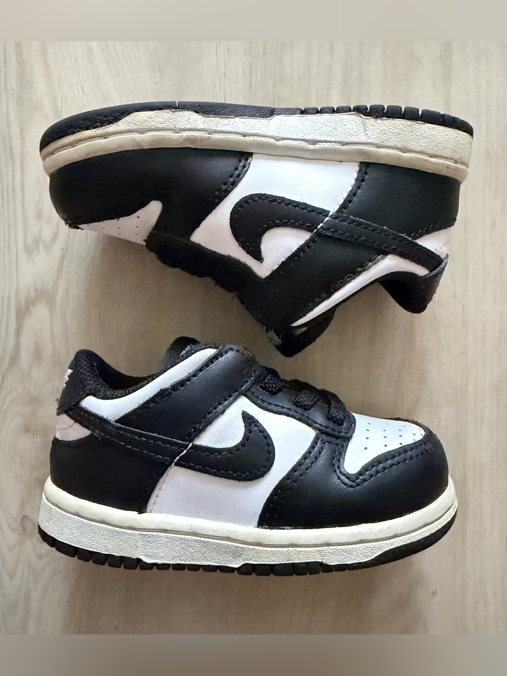 Nike Dunk Low TD "Panda" Black White CW1589-100 Toddler Size 6C Kids Sneakers